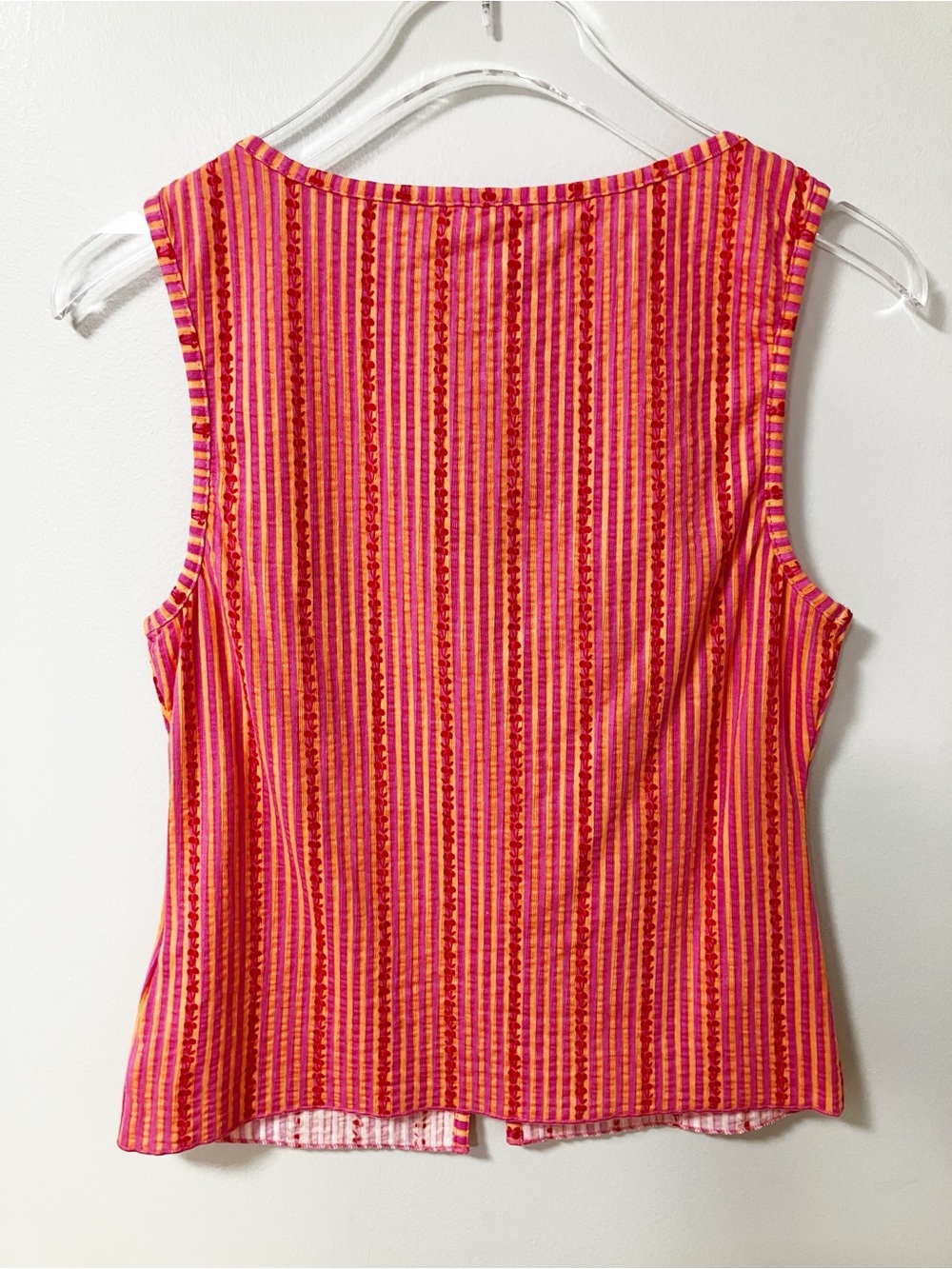 Free People | Pink Tilly Printed Button Up Vest Tank Top M Boho Festival Summer - Picture 2 of 5